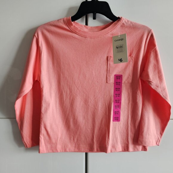 New Girls Long Sleeve  Coral T Shirt - Picture 2 of 4